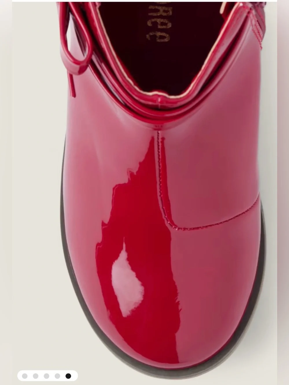 Gymboree Kids Red Faux Patent Leather Ankle Boots Bow Accent Sz 6
